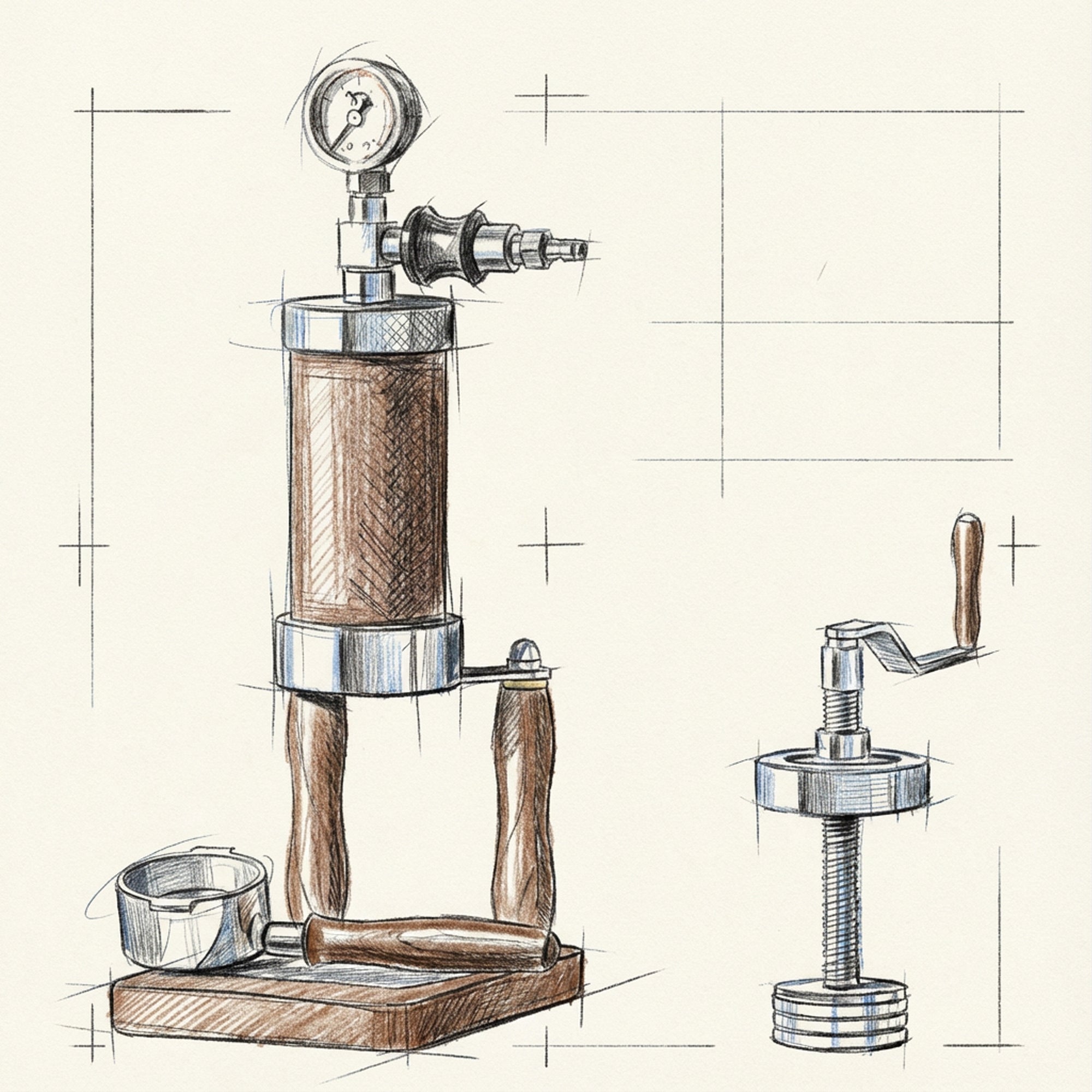 Aleman Nomad Hybrid Portable Espresso Machine | Hand-Crank & Pneumatic 2-in-1