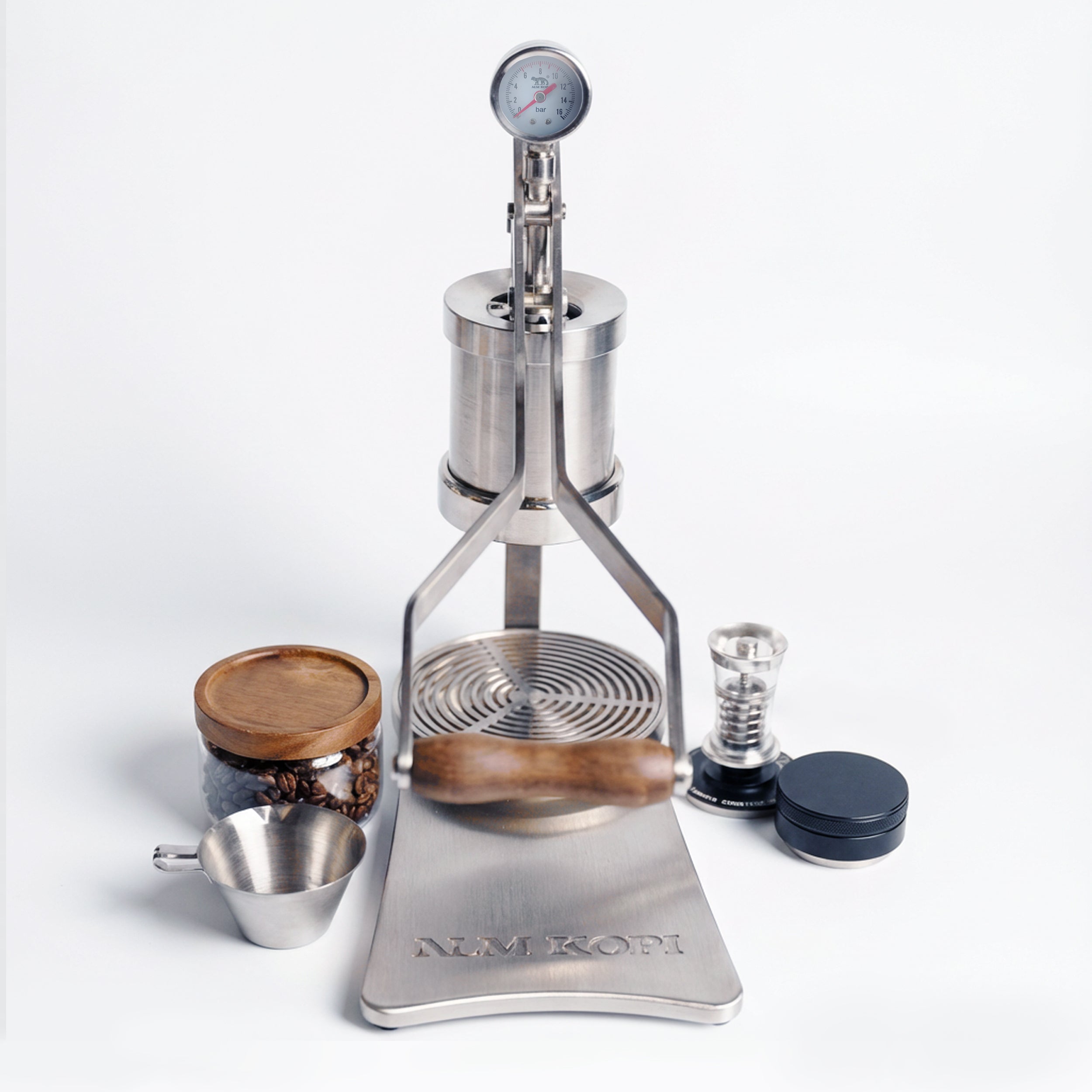 Aleman 2P Manual Lever Espresso Machine | Stainless Steel Base & Drip Tray