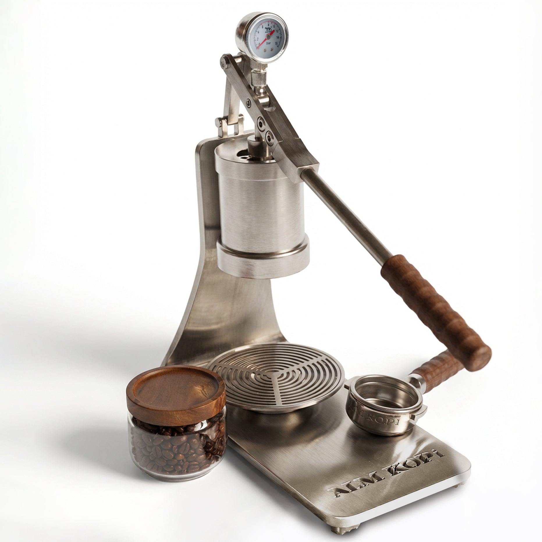 Aleman Sniper Manual Lever Espresso Machine | Precision Stainless Steel Tower