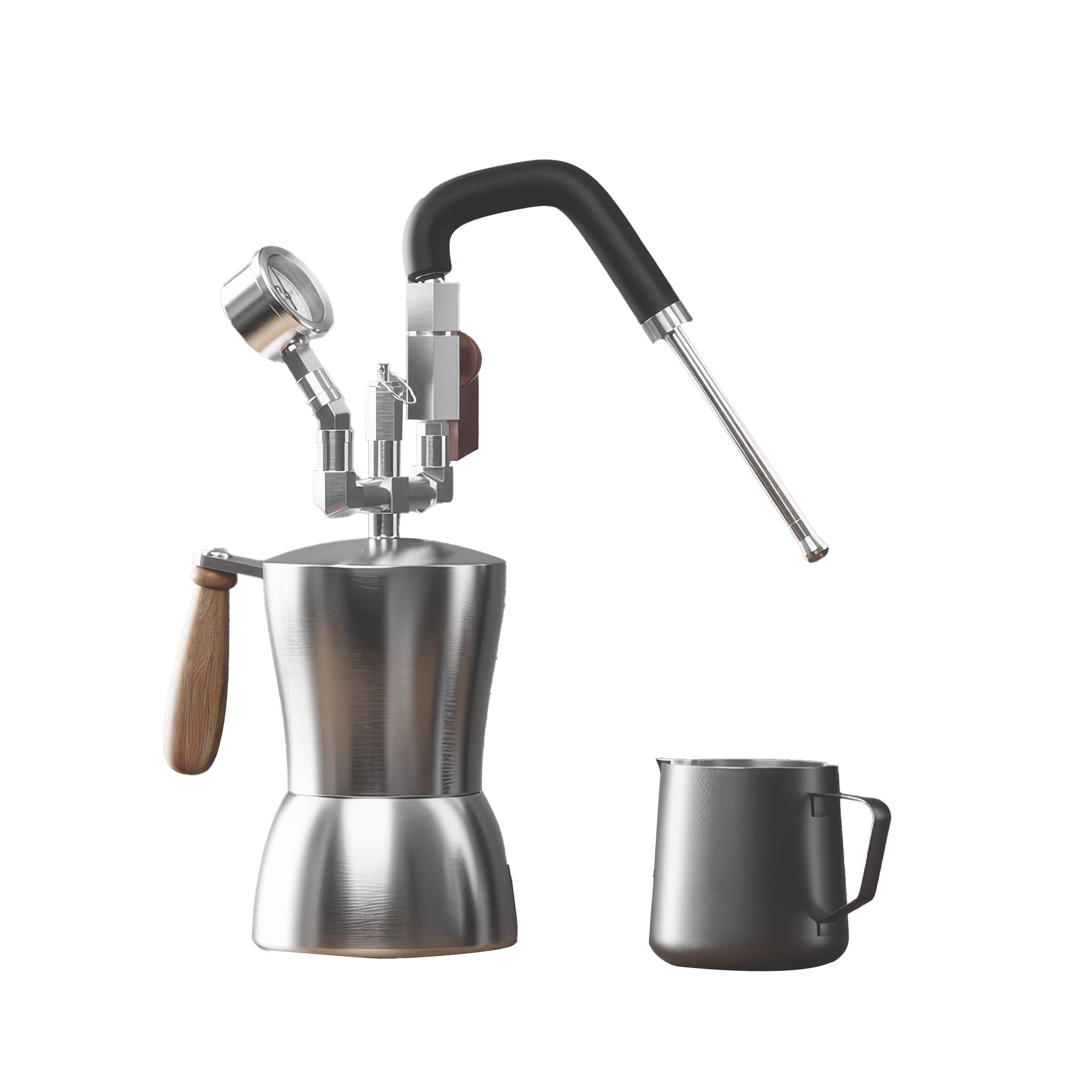 Aleman AK-74 Stovetop Milk Steamer | Professional Dry Steam for Latte Art