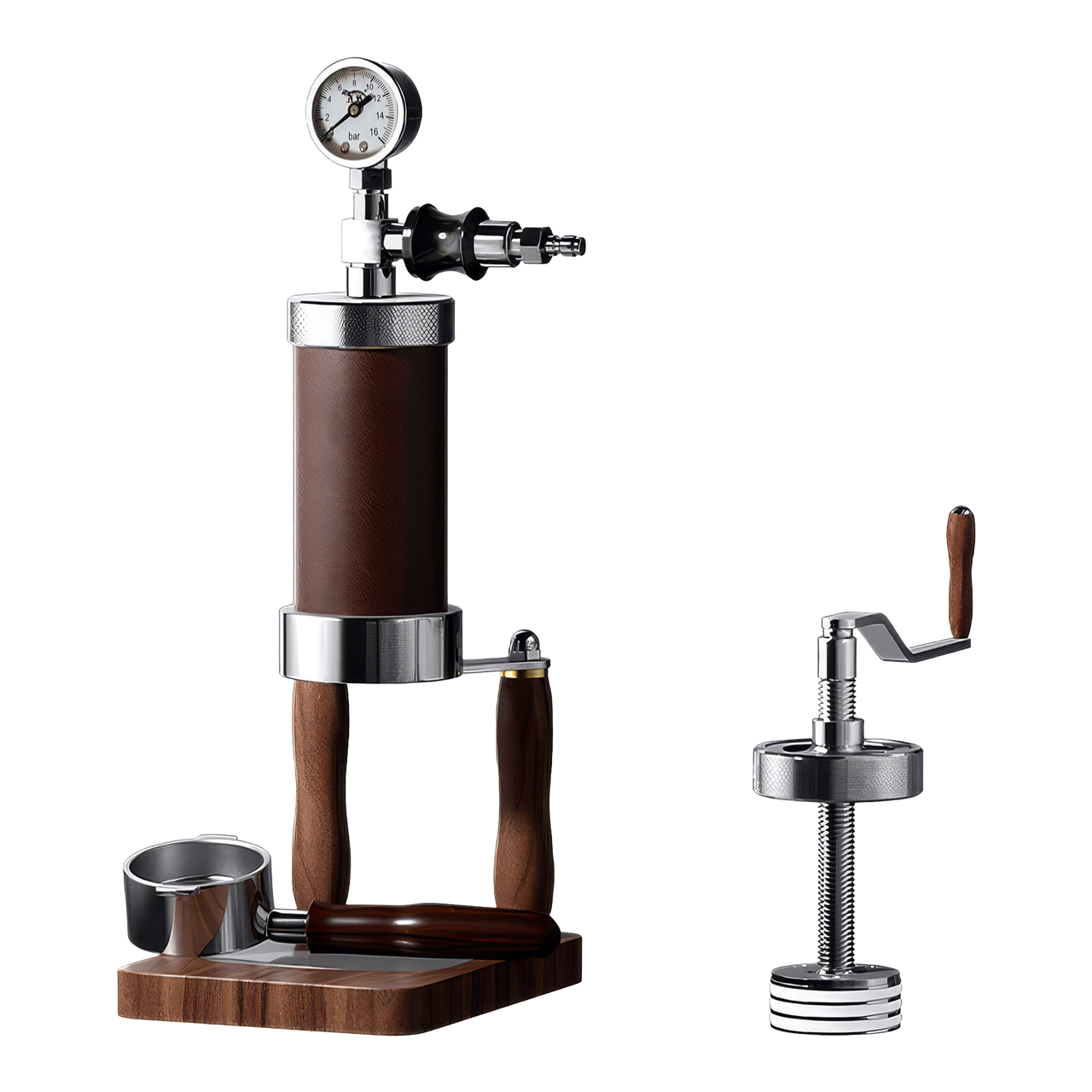 Aleman Nomad Hybrid Portable Espresso Machine | Hand-Crank & Pneumatic 2-in-1