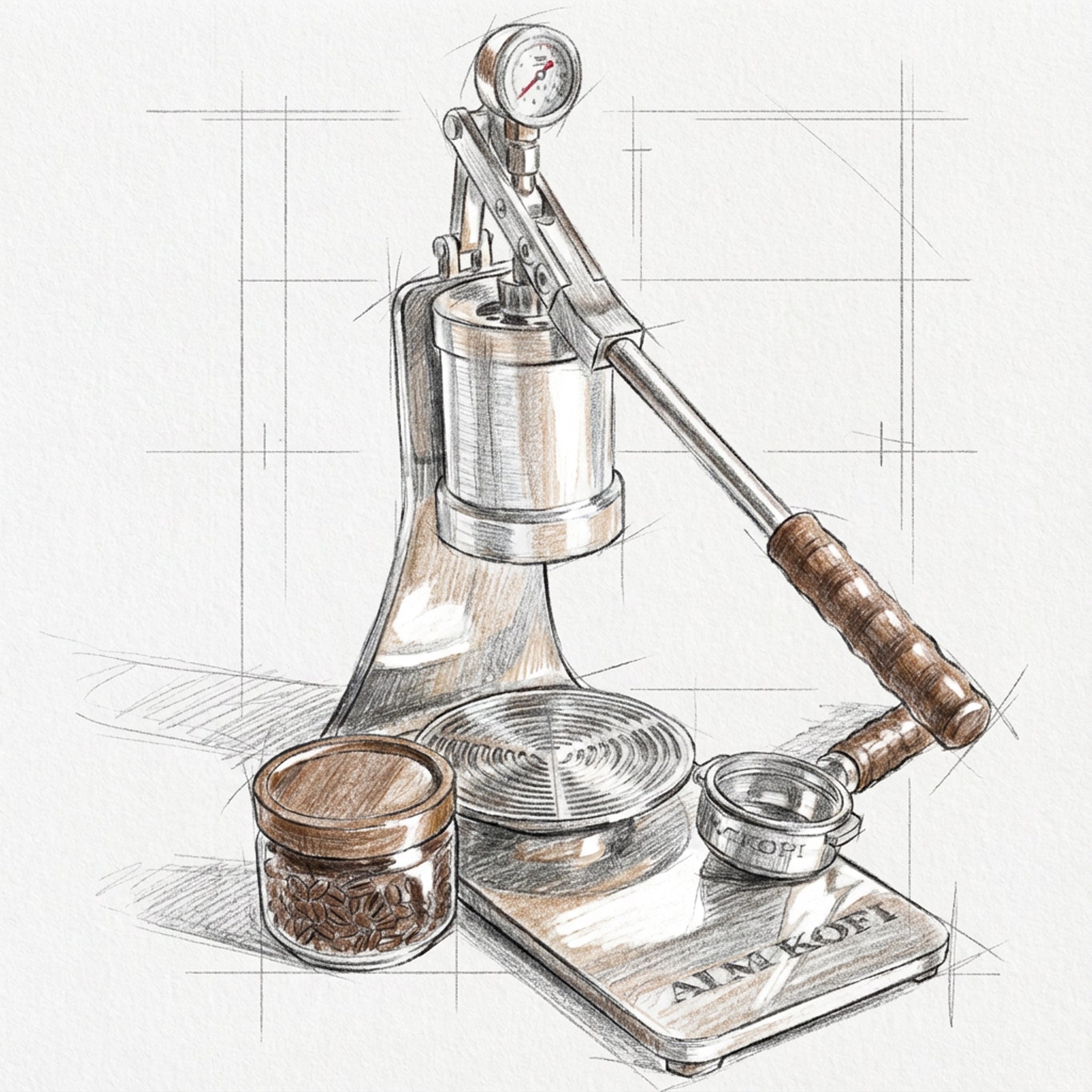 Aleman Sniper Manual Lever Espresso Machine | Precision Stainless Steel Tower