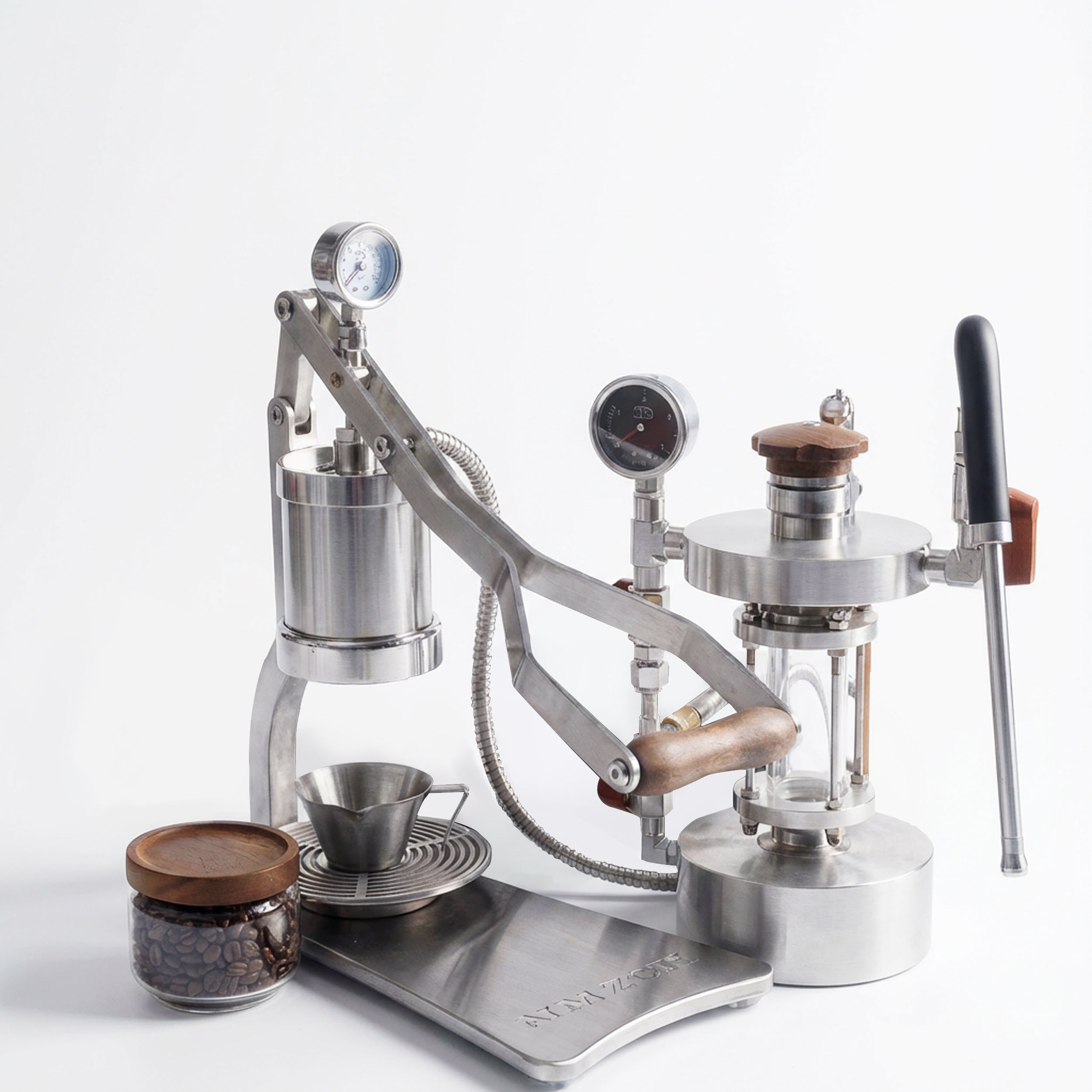 Aleman 2P Manual Lever Espresso Machine | Stainless Steel Base & Drip Tray