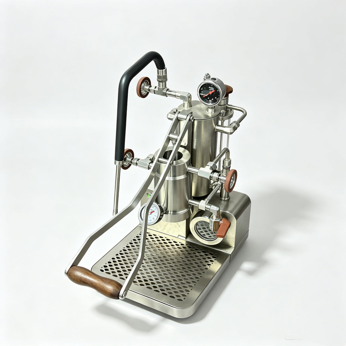 Aleman 3s entry-level lever espresso machine with compact body.