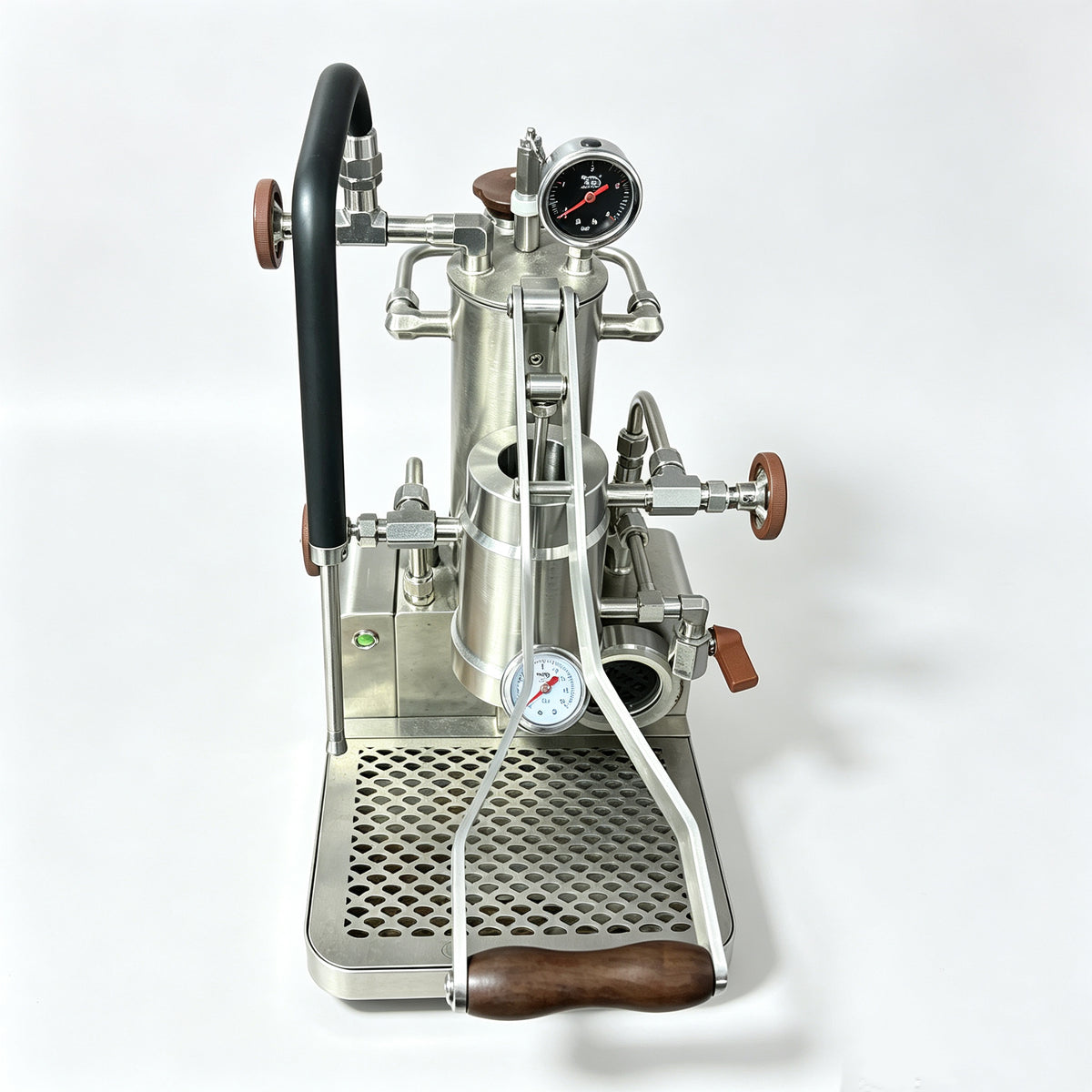 Aleman 3s entry-level lever espresso machine with compact body.