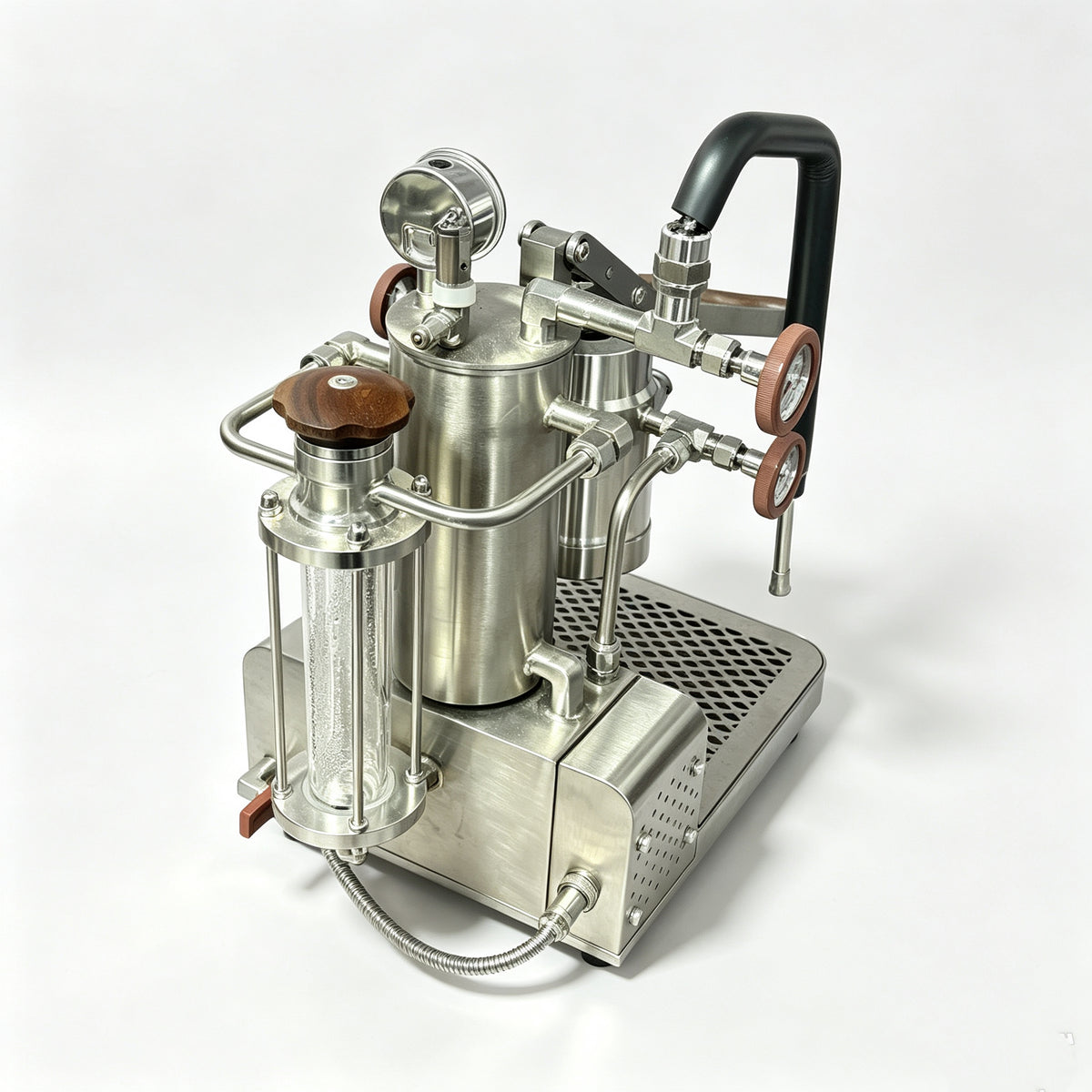Aleman 3s entry-level lever espresso machine with compact body.