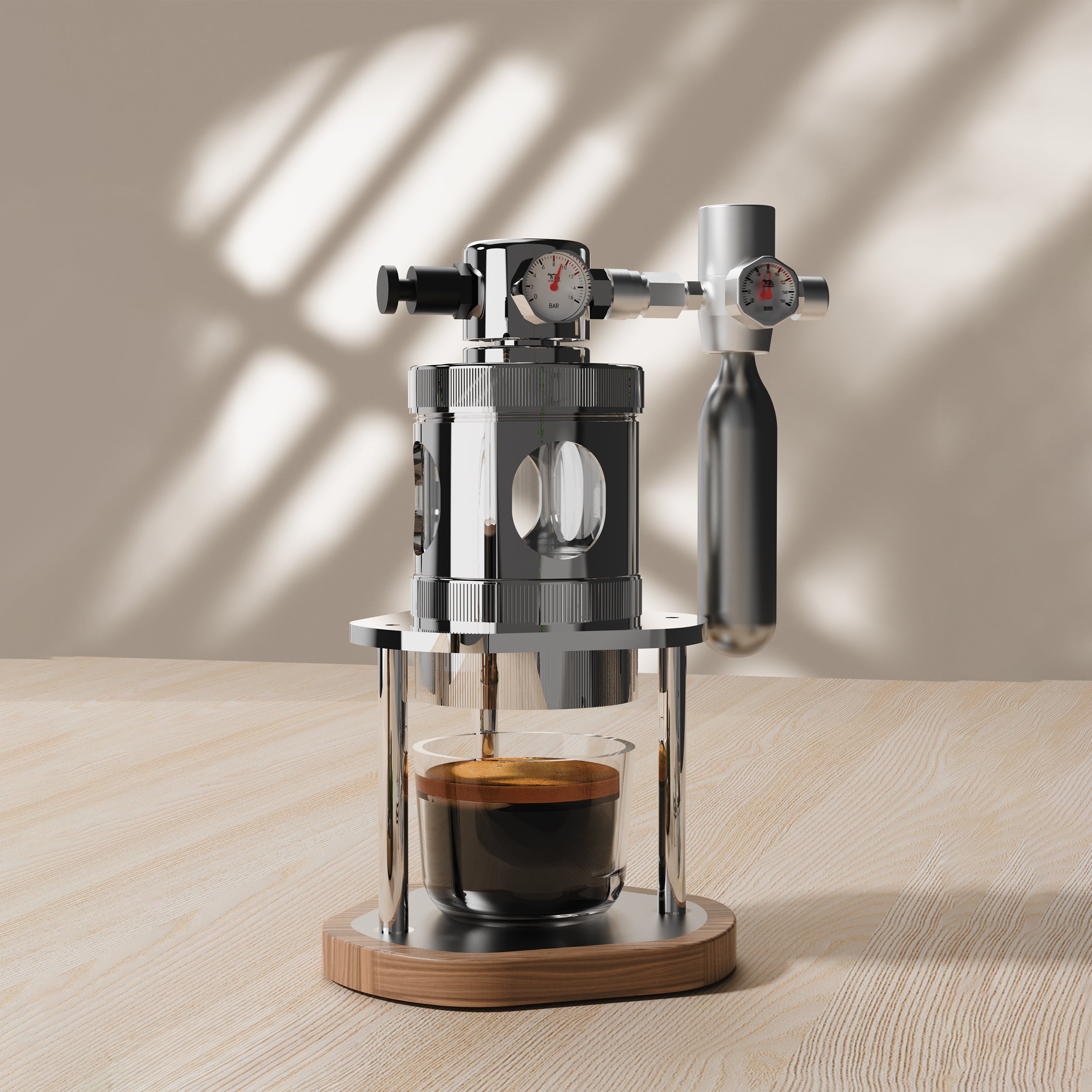 Aleman Micro Pneumatic Espresso Machine | Air-Powered 58mm Desktop