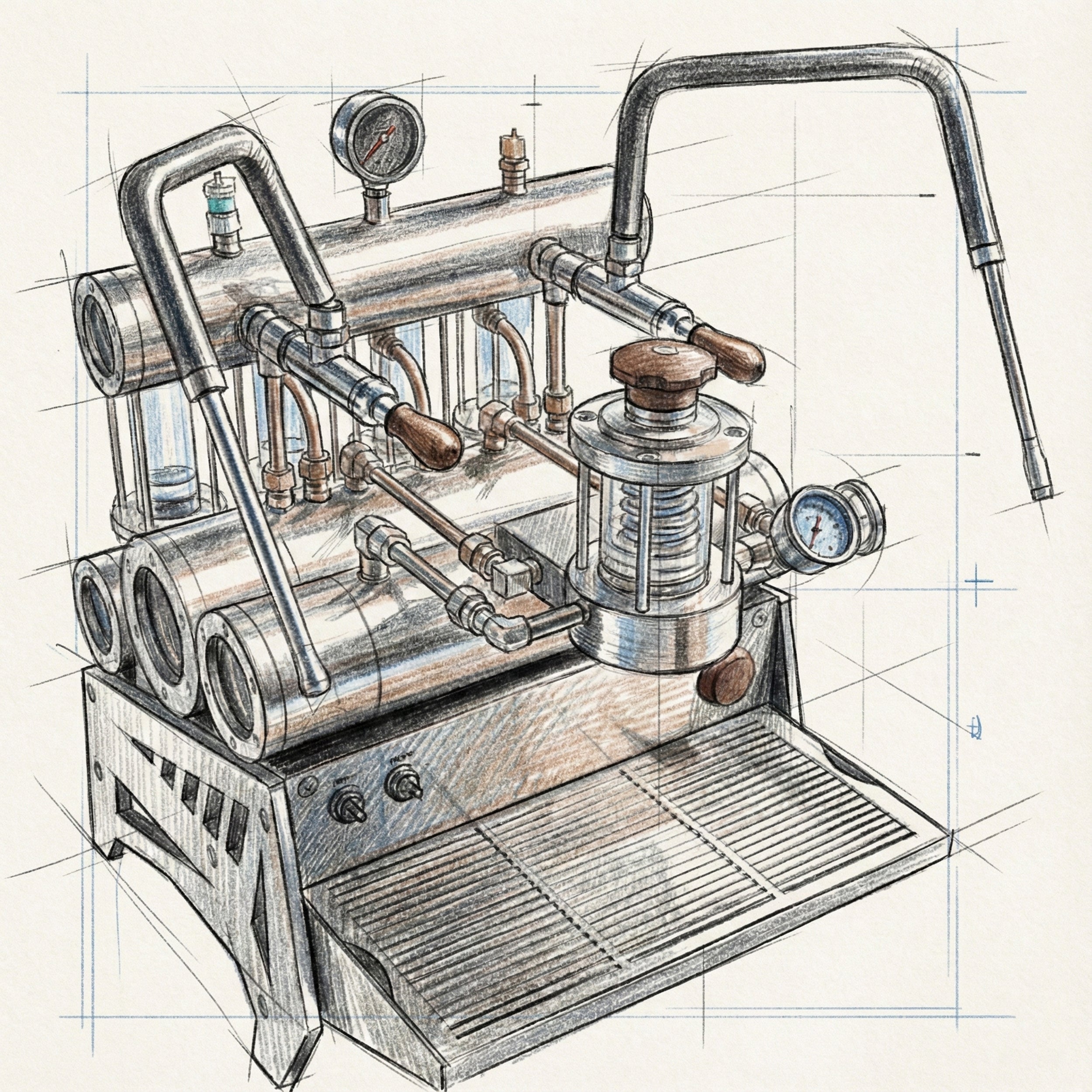 Aleman 7P Commercial Semi-Auto Espresso Machine | Gear Pump & App Profiling