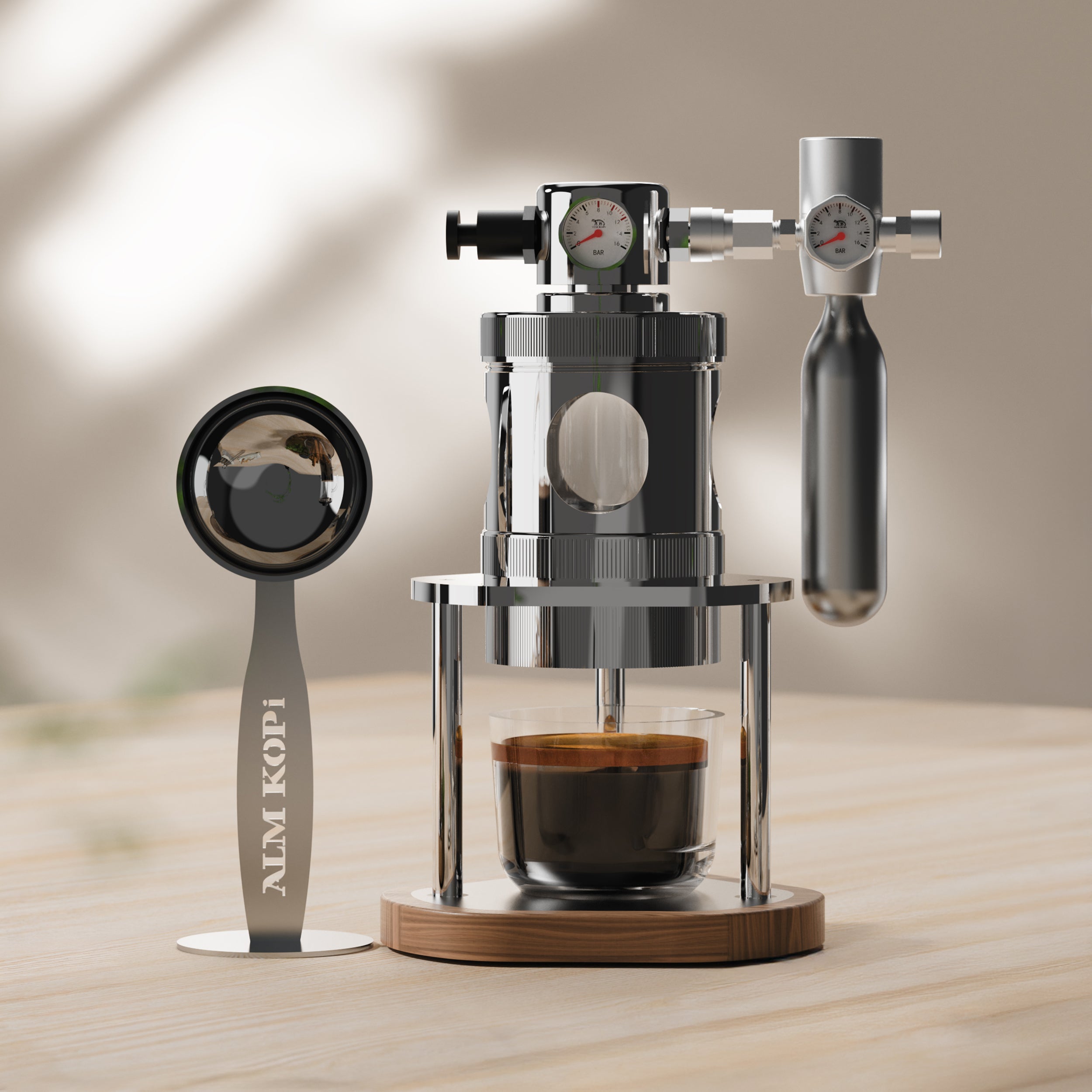 Aleman Micro Pneumatic Espresso Machine | Air-Powered 58mm Desktop